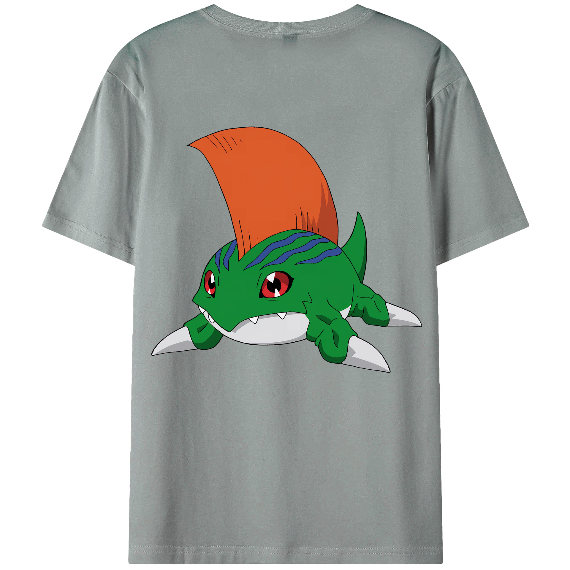 （画像用） Digimon デジタルモンスター/デジモン 綿100％ メンズ半袖Tシャツ（バックプリント） 通気性